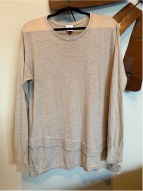Cabi Recess Pullover Tan Sweater Size Medium EUC